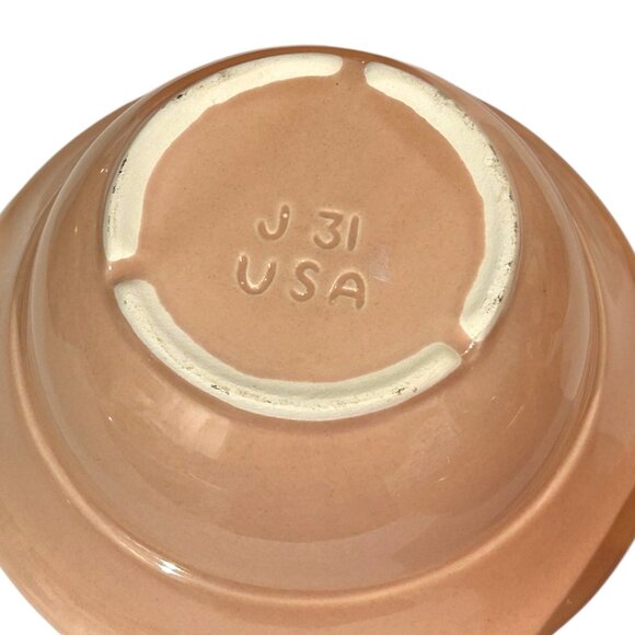 Vintage MCM California Pottery Serving Dish Chip Dip 5 Piece Orange Coral J31 - Picture 4 of 10